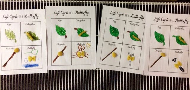 Examples from a kindergarten class I teach.