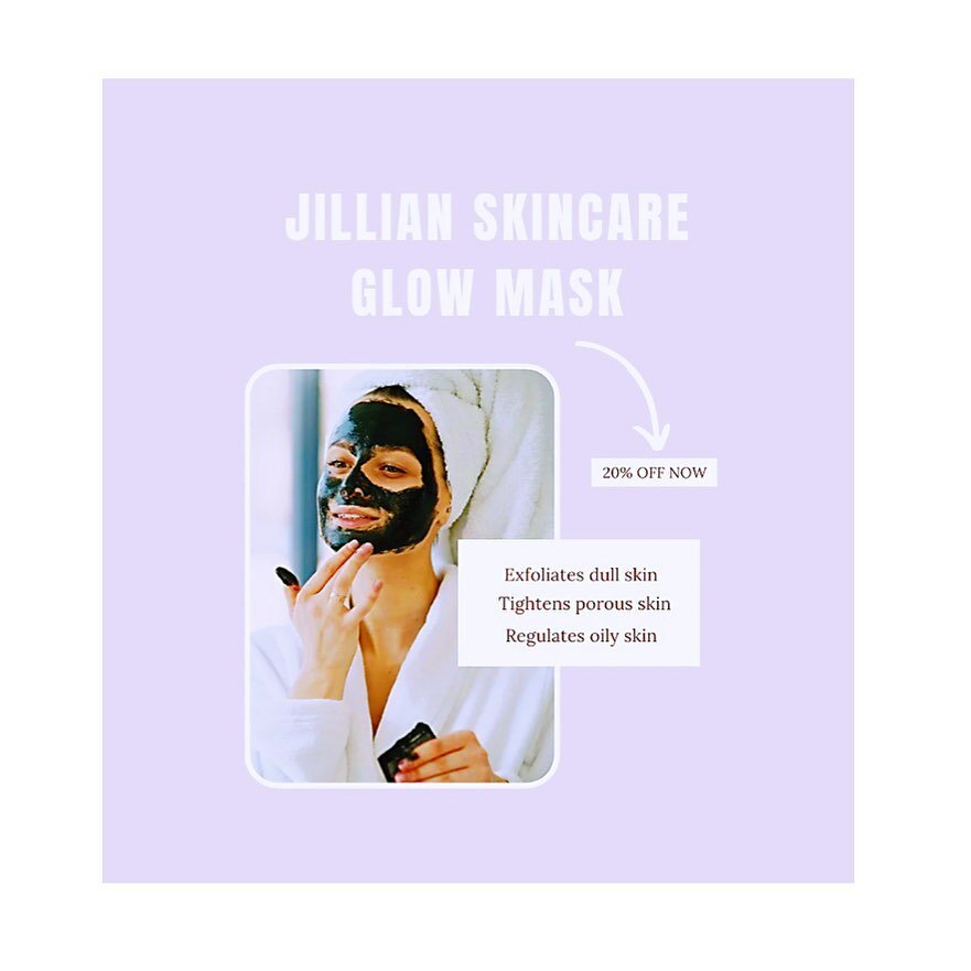 This month all JILLIAN facial masks are 20% off. Many of you are familiar with our best seller JIlLIAN GLOW mask. This mask is exclusively used in our Signature facial. 

This deep-cleansing mask helps restore radiance by eliminating toxins and impur