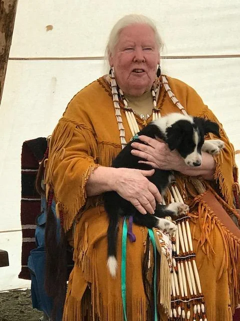 Grandmother Nancy Andry Grandmother Nancy is of Algonquin and French heritage and has followed the Red Road since childhood. Seeking out elders willing to teach, her first two mentors were Lakota, one an author, one a medicine man. An Ojibwa medicine woman, then a Mi’kmaq grandmother later adopted her. Community elders gave her permission to pour lodges since 1991. She served as a facilitator for a Native Women’s Circle in federal prison for 17 years. A Sundancer and a Sacred Pipe carrier, she is acknowledged as an elder and a grandmother in her communities in Canada, where she was given instruction to bring out and share certain teachings. Grandmother Nancy is a well-known storyteller, sharing legends from many different Nations in schools, health facilities and the pow wow circuit. She was a staff member of the Joined Nations of Connecticut, a youth organization for those of Native heritage. She has given talks in Calgary, Canada, St. Croix USV, and at various centers in New York, Massachusetts and Connecticut. She also owned and operated an equestrian business until retirement, and now incorporates Horse Medicine in some of her lectures about Native culture.