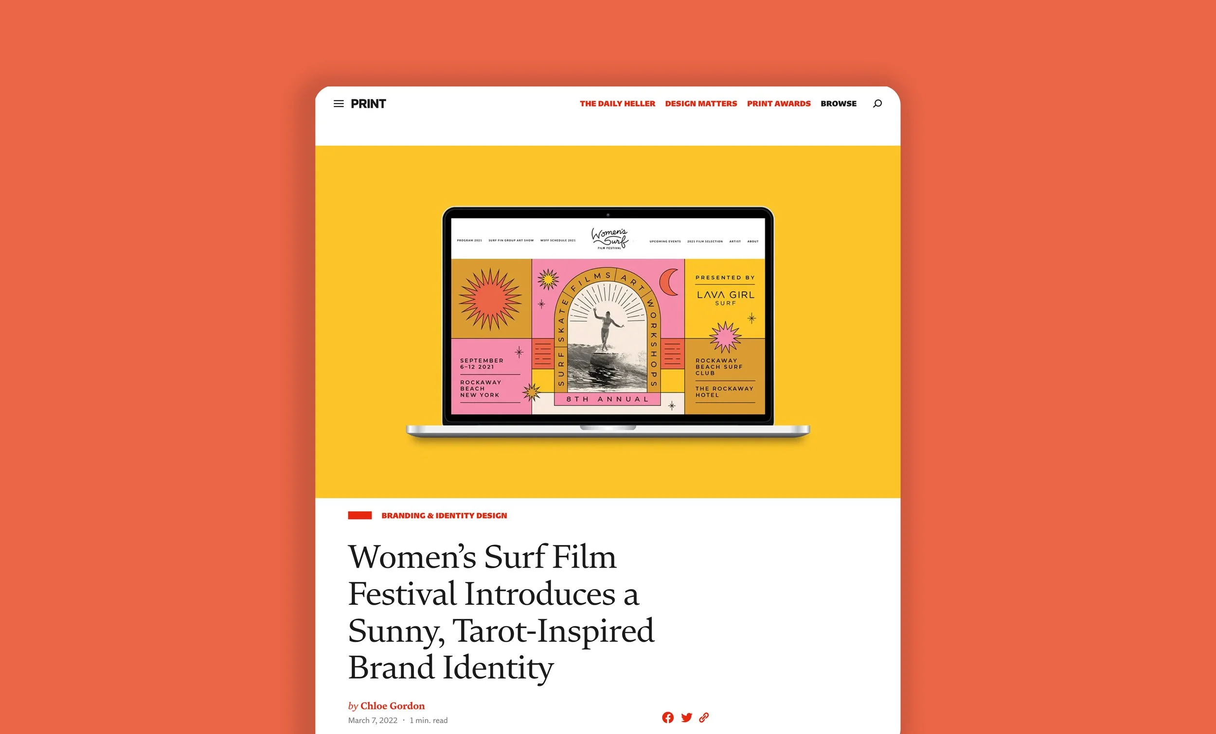 Feature Article: Print Mag // Women’s Surf Film Festival Introduces a Sunny, Tarot-Inspired Brand Identity
