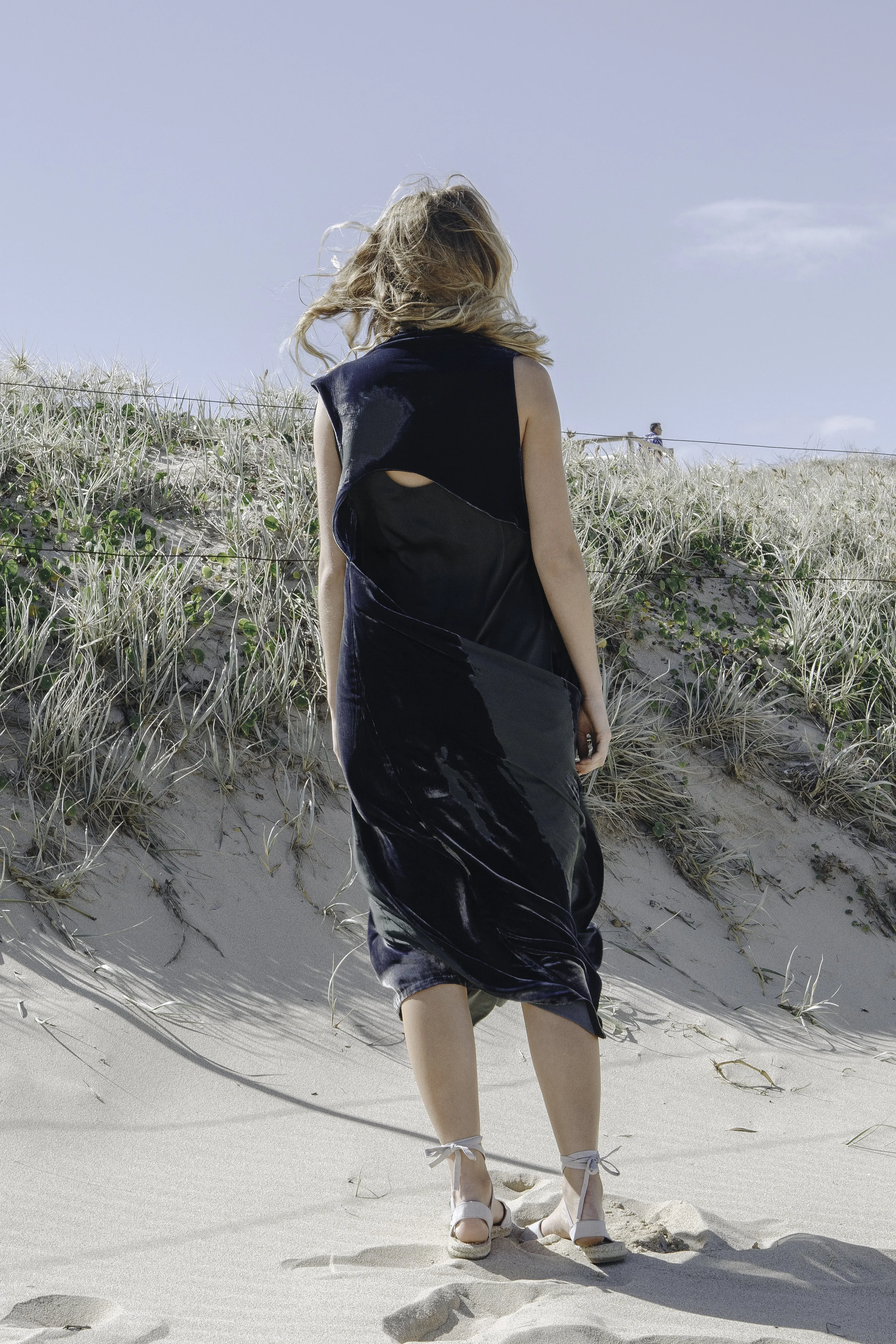 COLLAPSE VELVET DRESS SILK SATIN SLIP IN SEA MOSS GREEN