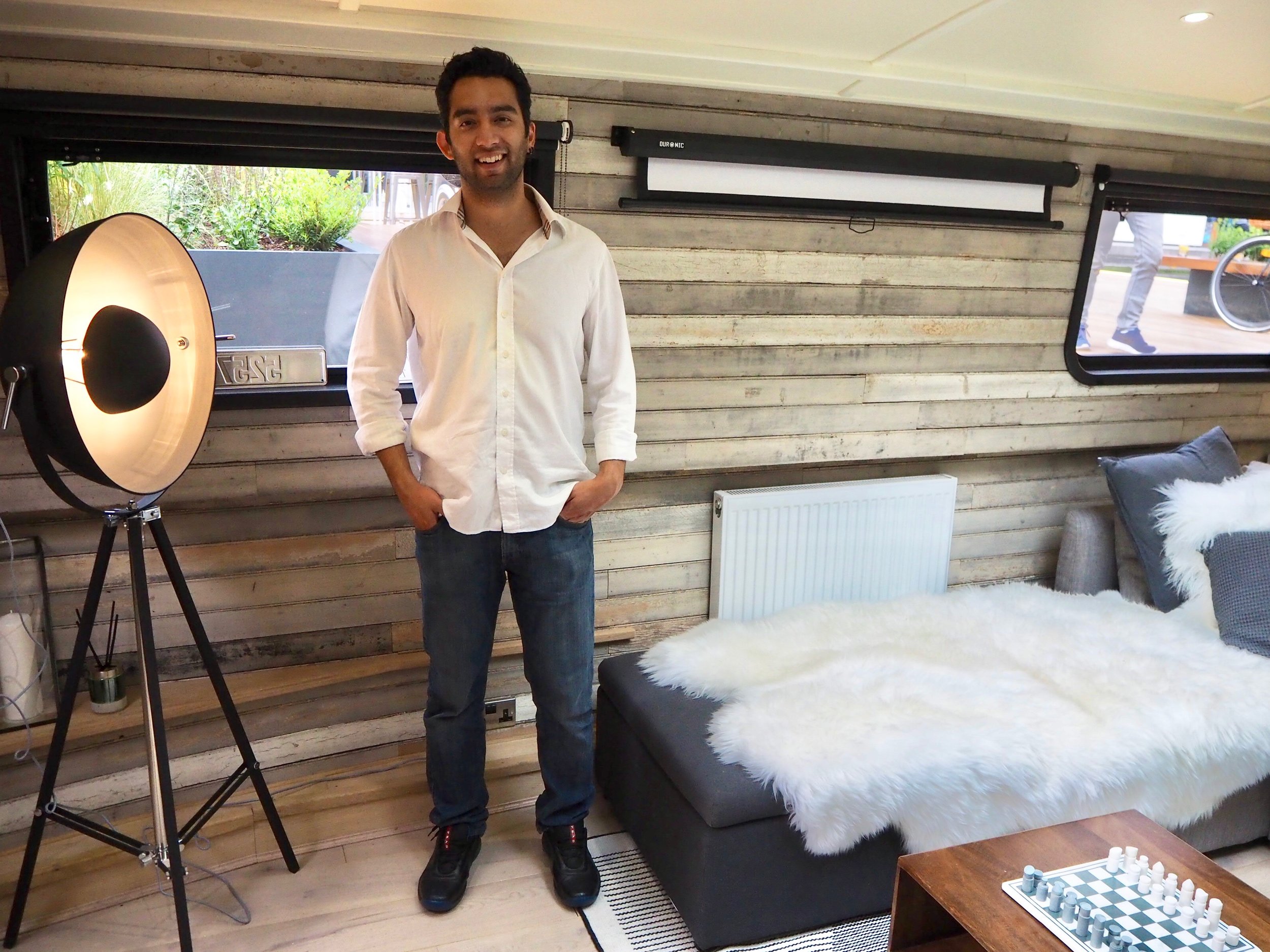 Ash Chawla, CEO of Duke of Design inside The Boathouse London in partnership with MADE.COM