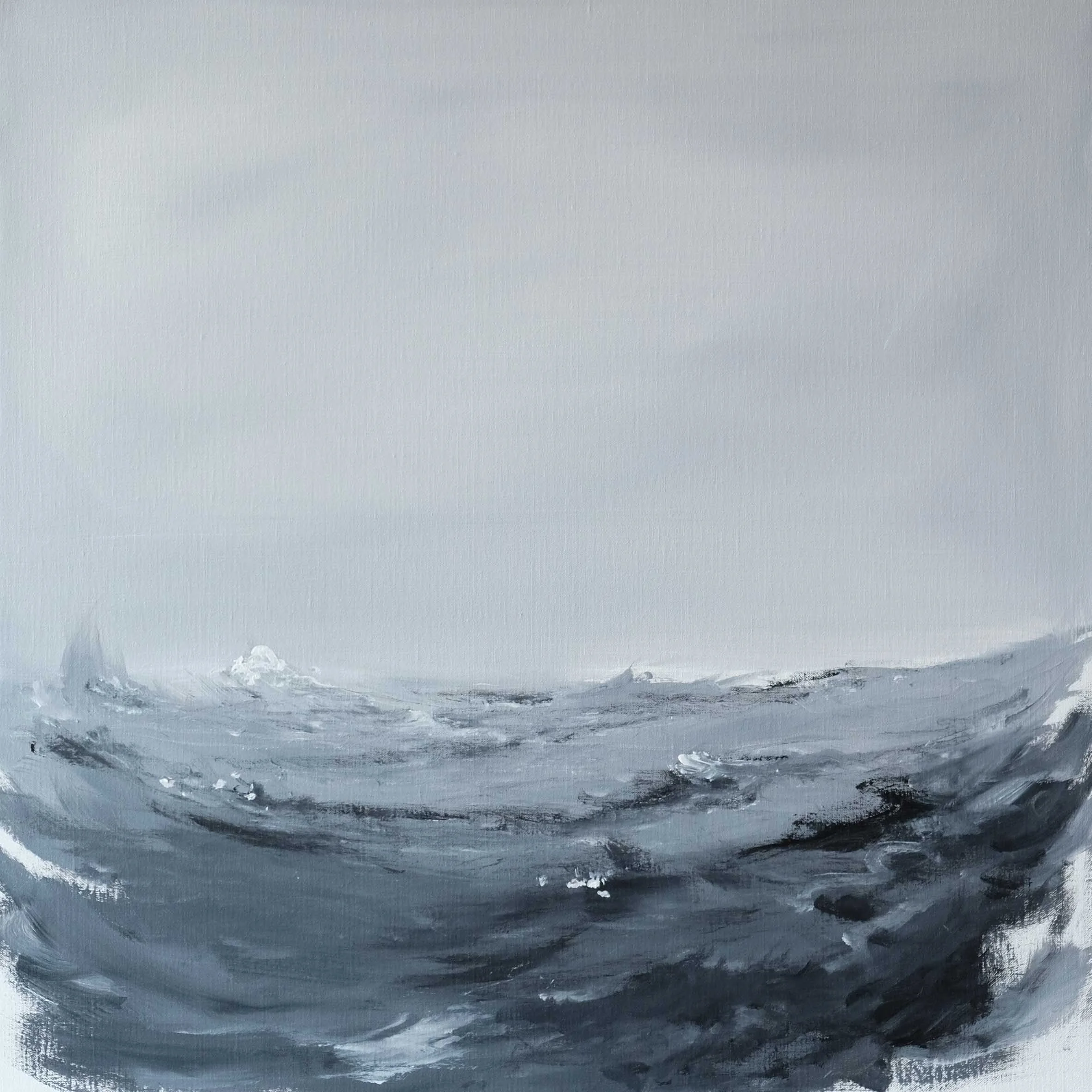 GREY SEA-OIL ON CANVAS-60X60