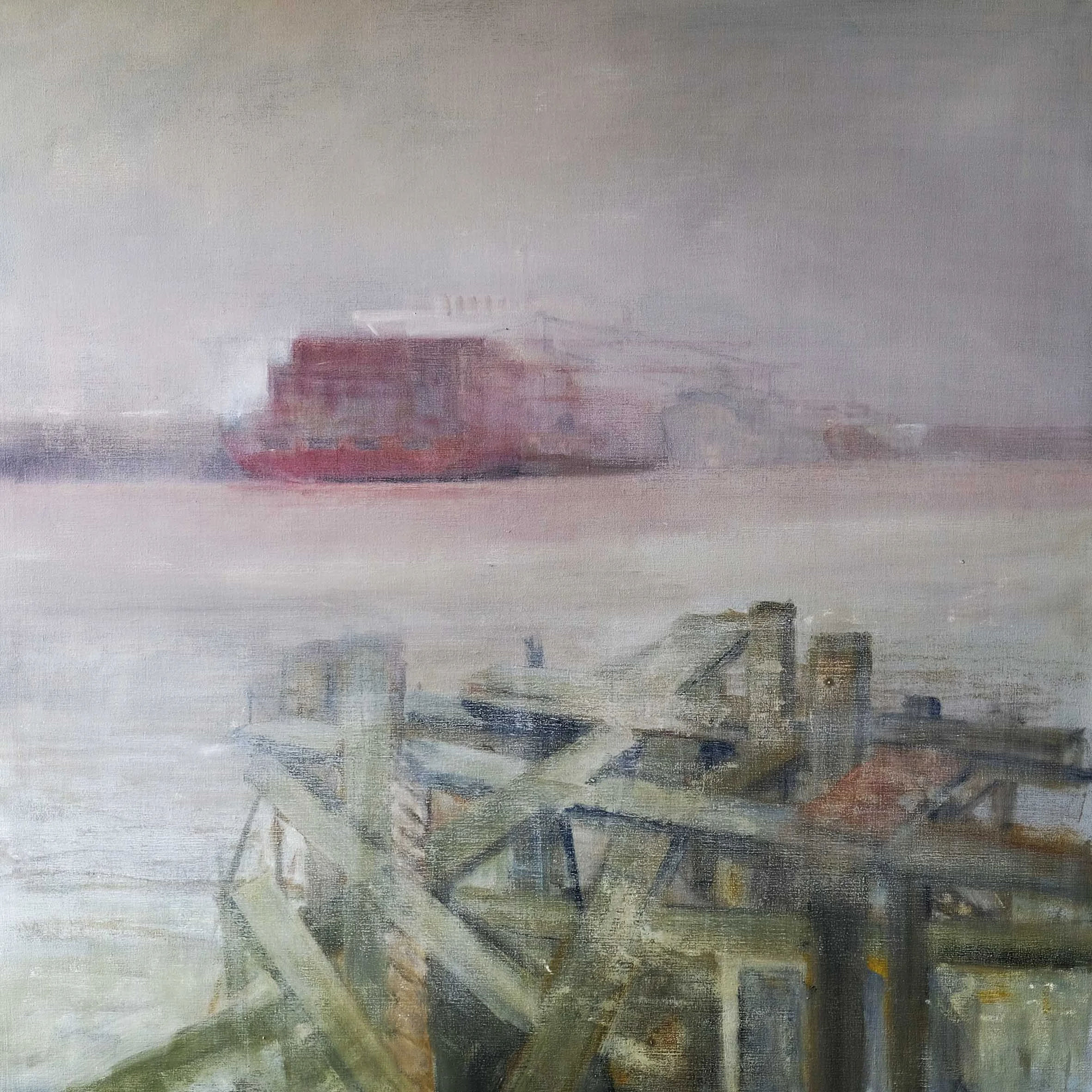 CONTAINER TERMINAL-OIL ON CANVAS-100x100