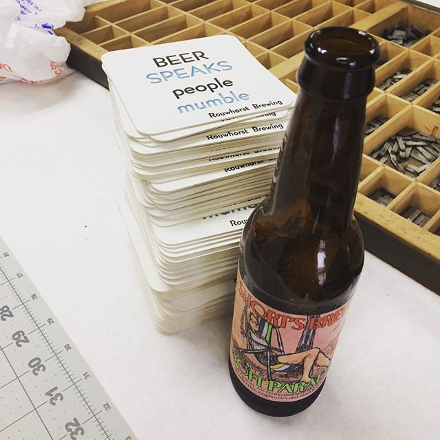 How many electricians do you know that are also certified on letterpress? Now you know one! #petoskeyelectric #letterpress #traversecity #rouwhorstbrewing