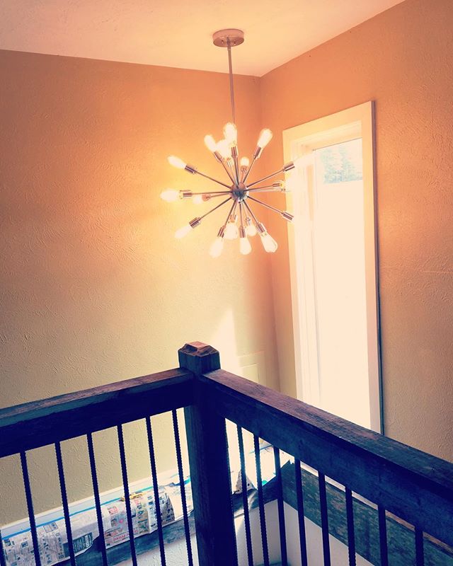 Give that room an extra flair! Light fixtures are an easy way to liven things up in your decor! #masterelectrician #petoskeyelectric #lighting #lightingdesign #chandelier #drabtofab #remodel #interiordesign