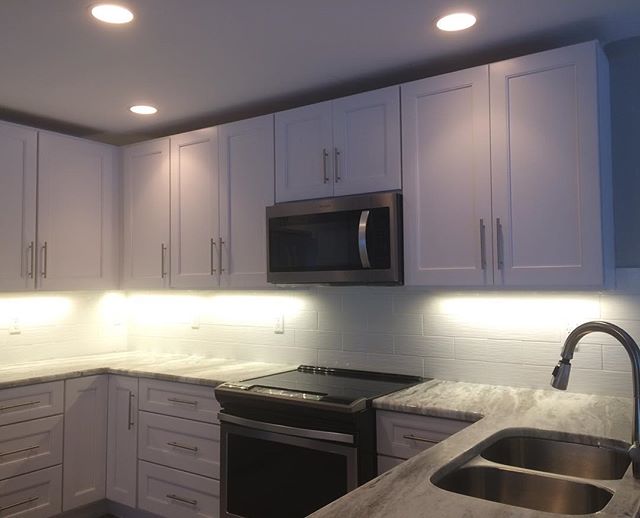 Good lighting makes a huge difference in your kitchen. Installing dimmable LED under cabinet lighting is a nice way to brighten your workspace