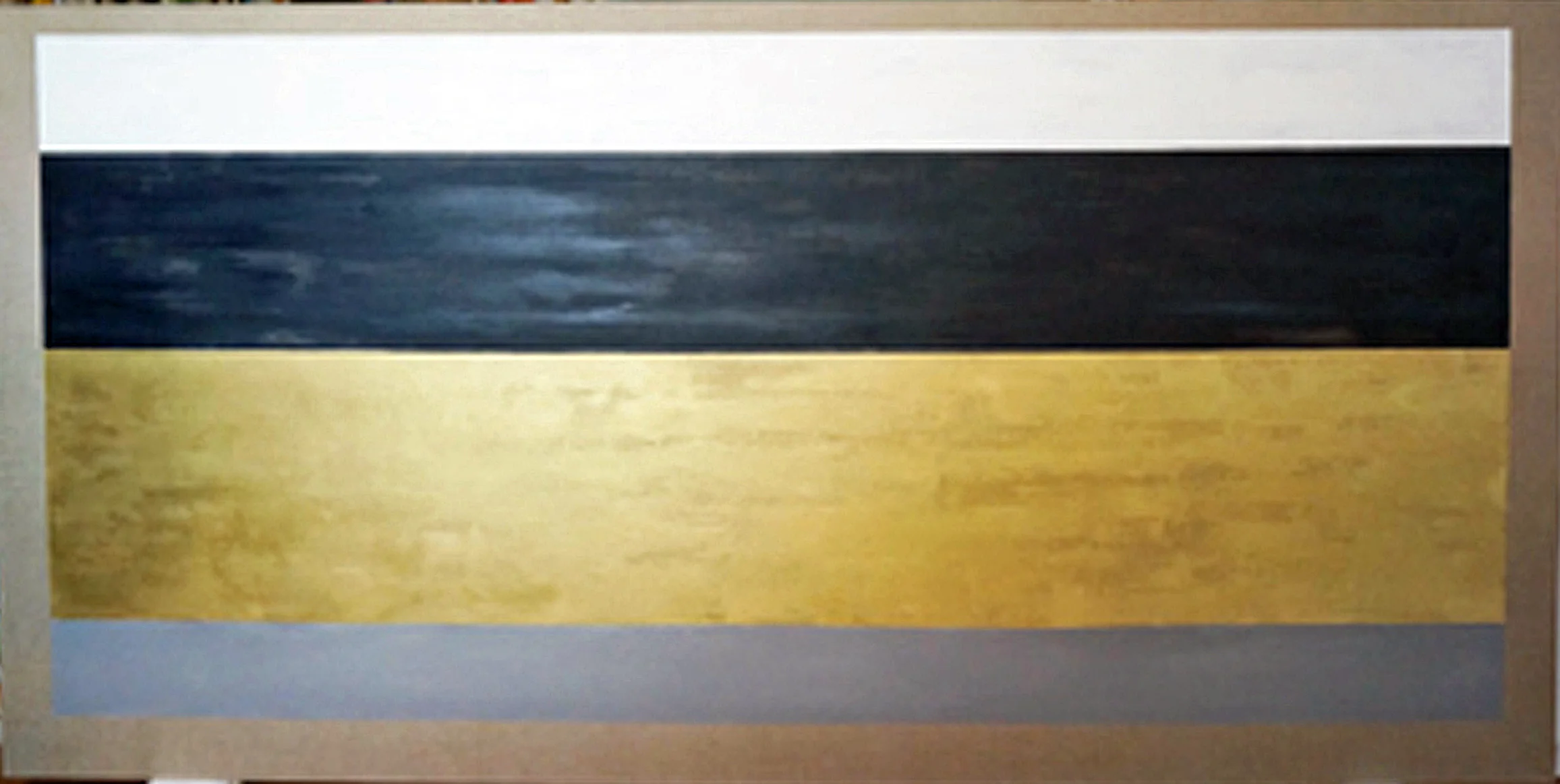 PARALLAX   II  ( oil, pigment, graphite, gold on linen 48" x 96")