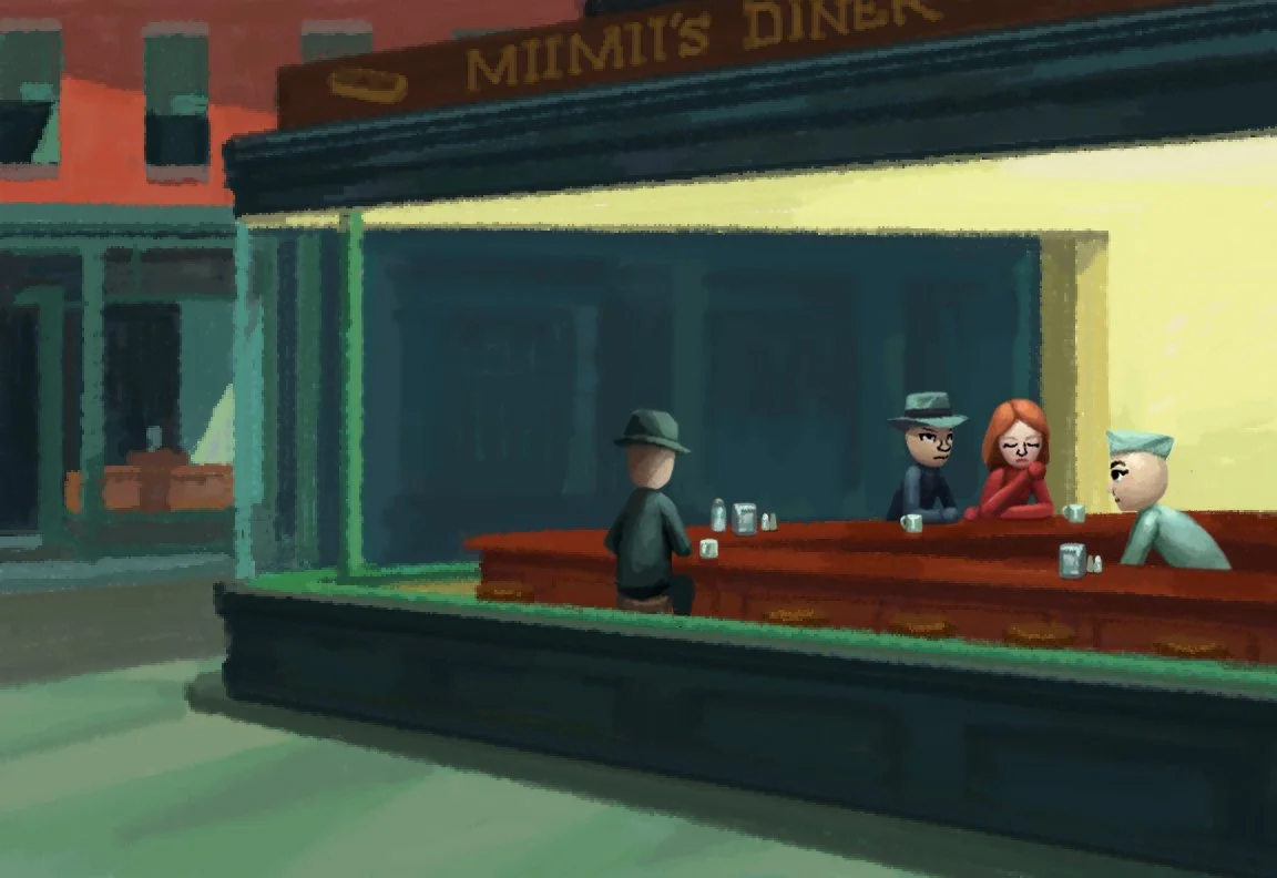 "Nighthawks" by Edward Hopper in uDraw Studio for the Wii