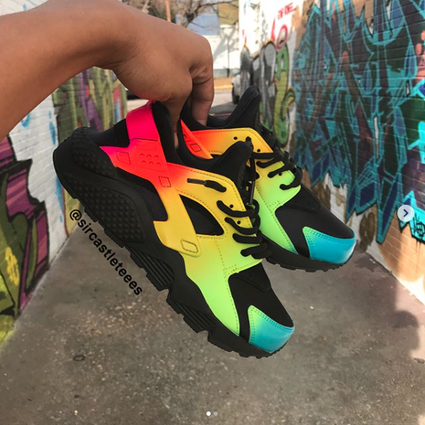 Custom Rainbow Painted Nike Huaraches