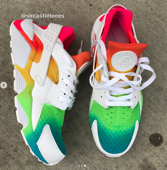 rainbow huarache shoes
