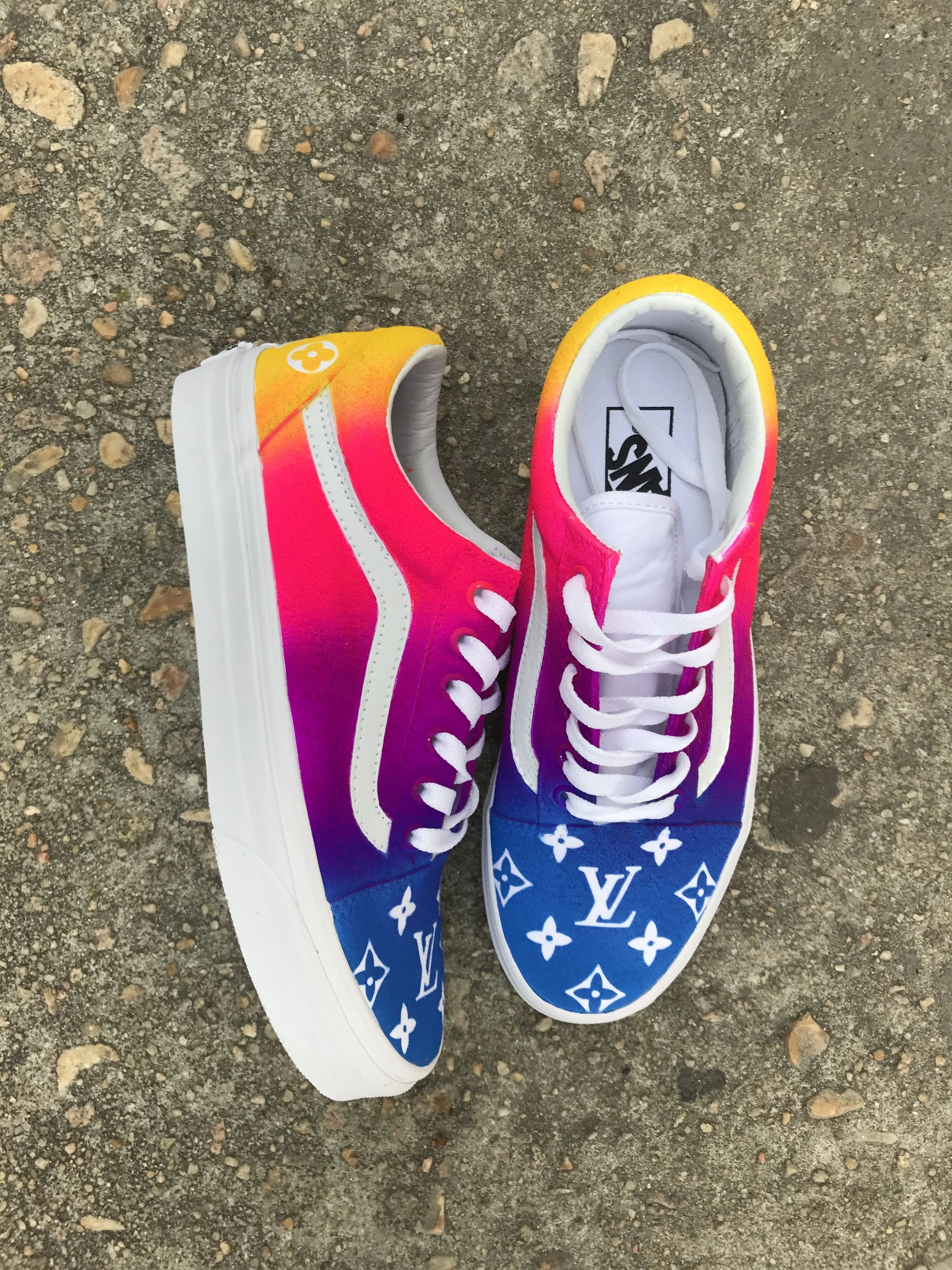 custom rainbow vans