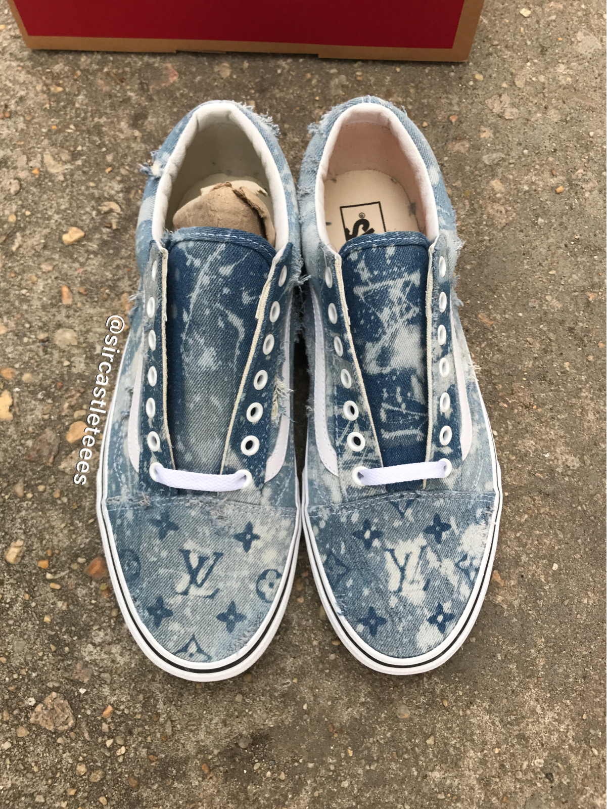 Distressed LV Denim Vans — SirCastleTees