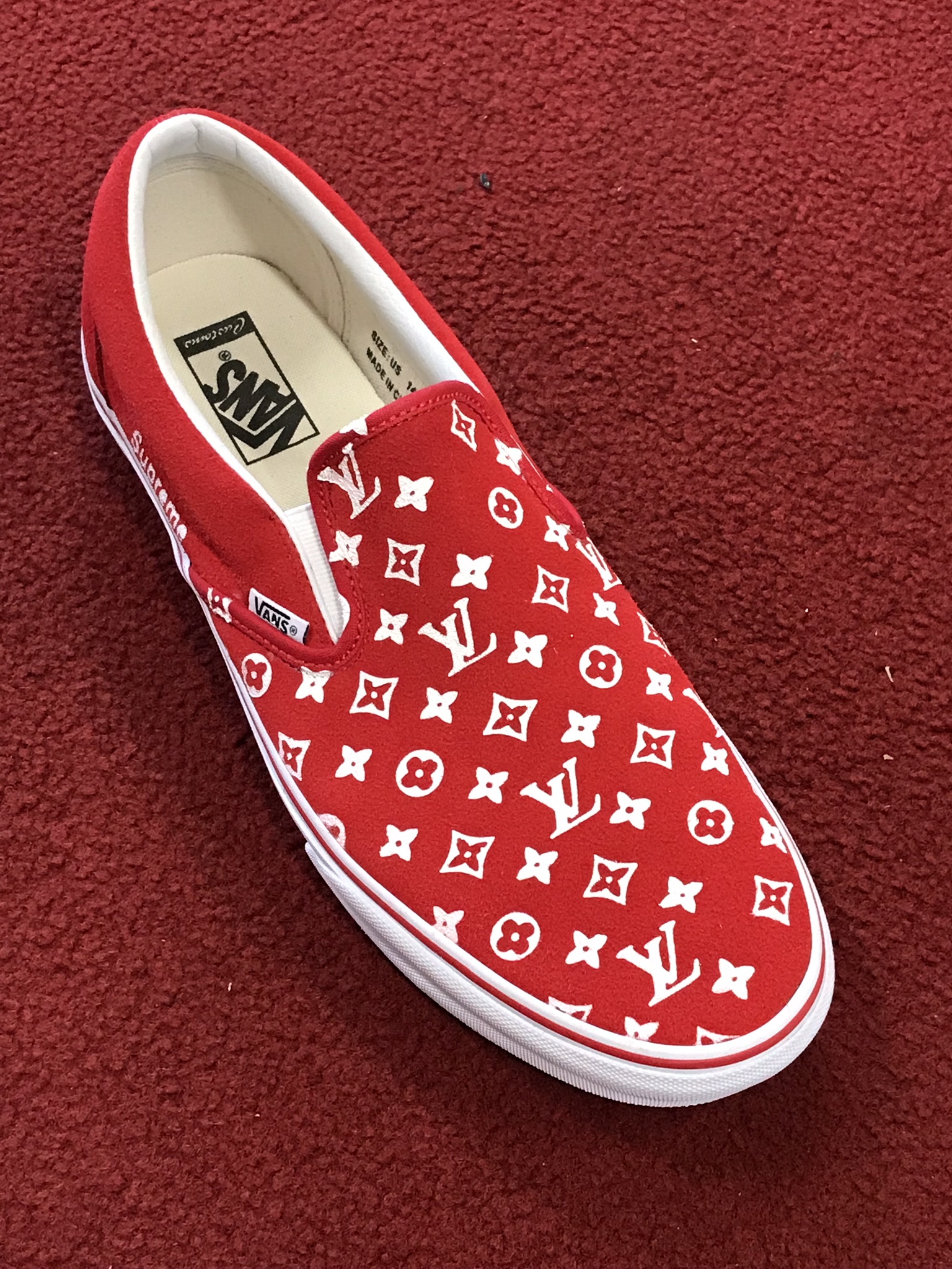 supreme x vans slip ons