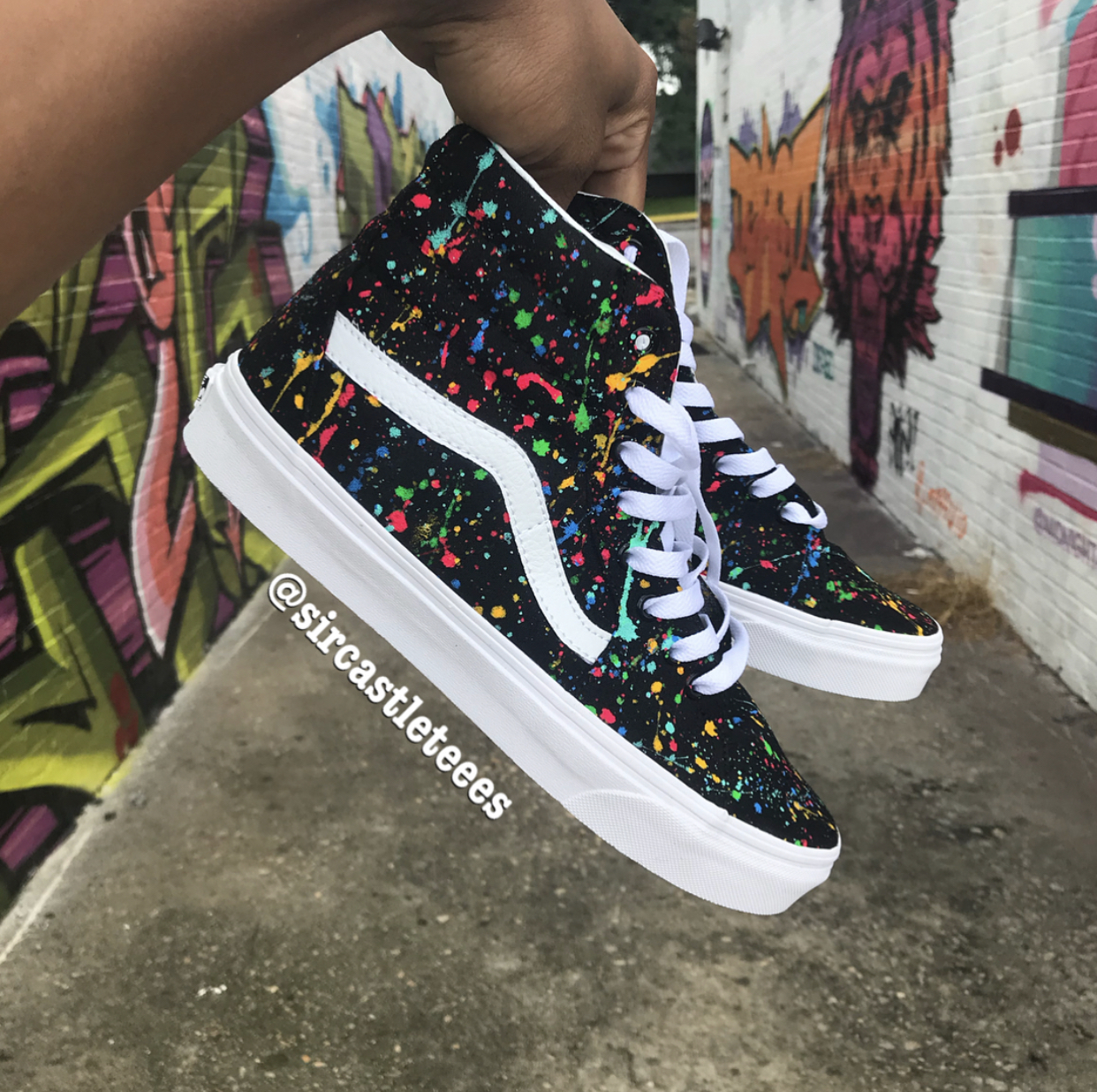 black vans painted