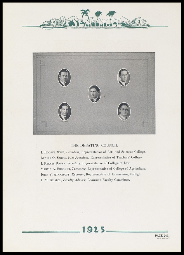 1925 University of Florida Debating Council