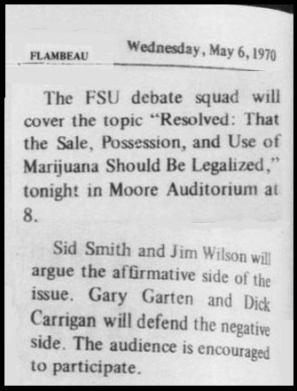 "Resolved: That the Sale, Possession, and Use of Marijuana Should Be Legalized"