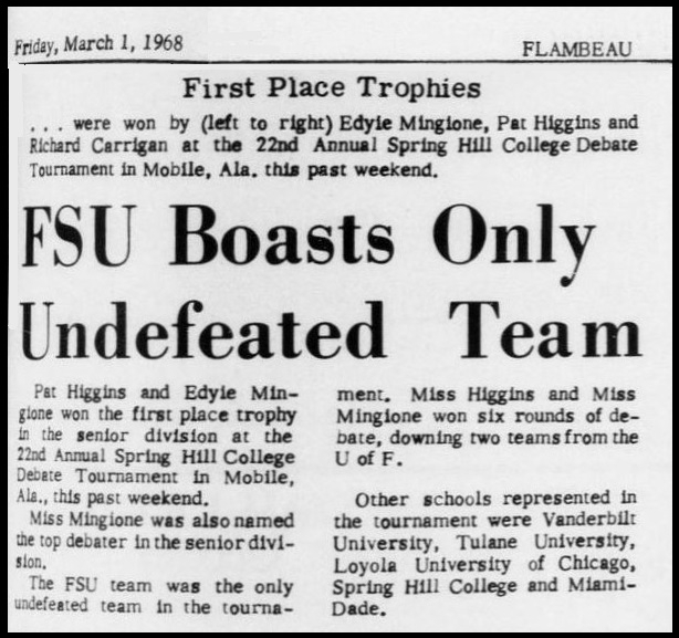 "FSU Boasts Only Undefeated Team"