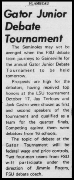 "Gator Junior Debate Tournament"