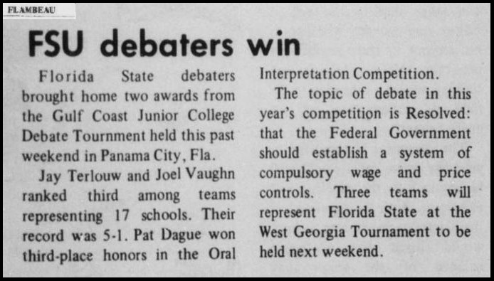 "FSU debaters win"
