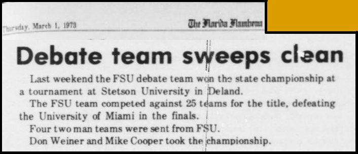"Debate team sweeps clean"