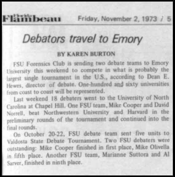 "Debators travel to Emory"