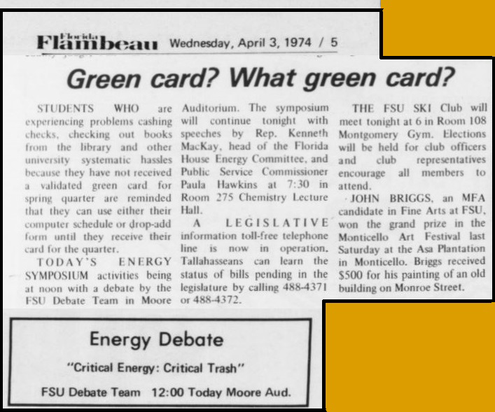"Green card? What green card?"