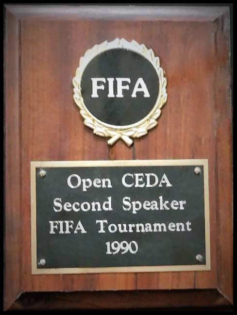 1990 Second Place Speaker FIFA State Championship