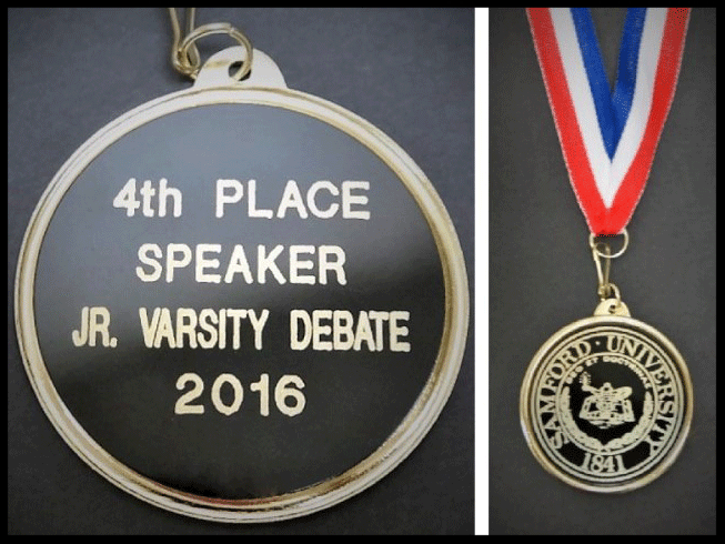 2016 Fourth Place JV Speaker Samford Tournament