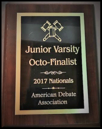 2017 Octofinalist JV Team ADA National Championship ~ Hartwig & Schulster