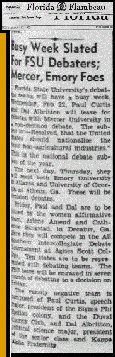 "Busy Week Slated For FSU Debaters; Mercer, Emory Foes"