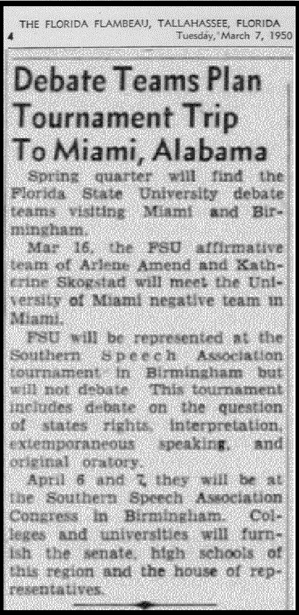 "Debate Teams Plan Tournament Trip to Miami, Alabama"