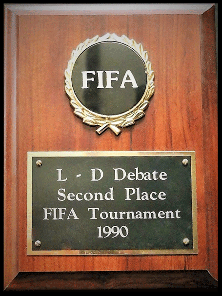 1990 Second Place L-D Debate FIFA State Championship