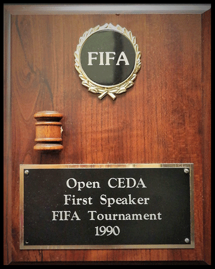 1990 First Place Speaker FIFA State Championship