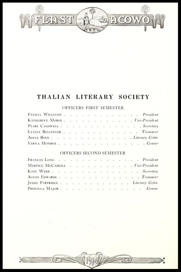 Thalian Literary Society Officers