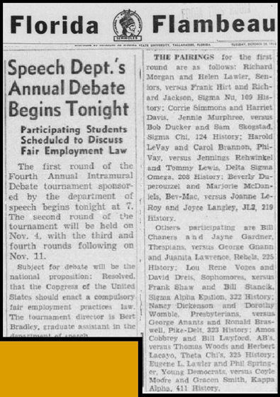"Speech Det.'s Annual Debate Begins Tonight: Participating Students Scheduled to Discuss Fair Employment Law"
