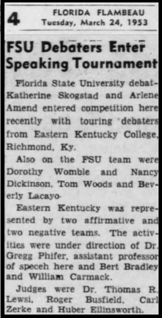 "FSU Debaters Enter Speaking Tournament"