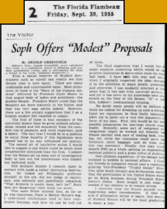 "Soph Offers 'Modest' Proposals"