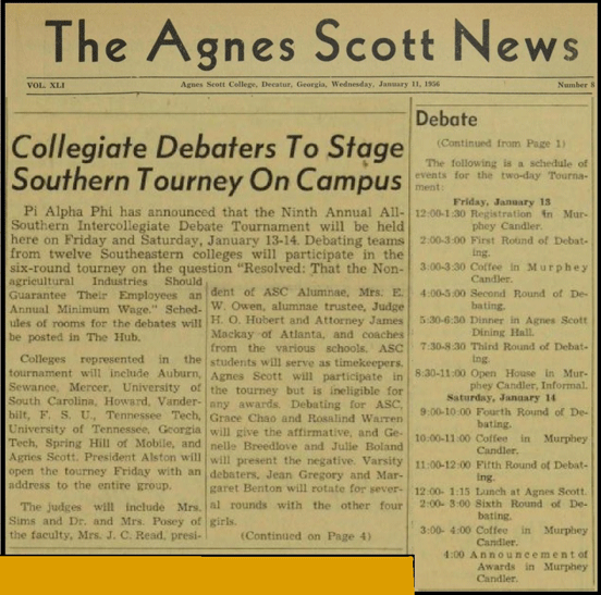 "Collegiate Debaters To Stage Southern Tourney On Campus"