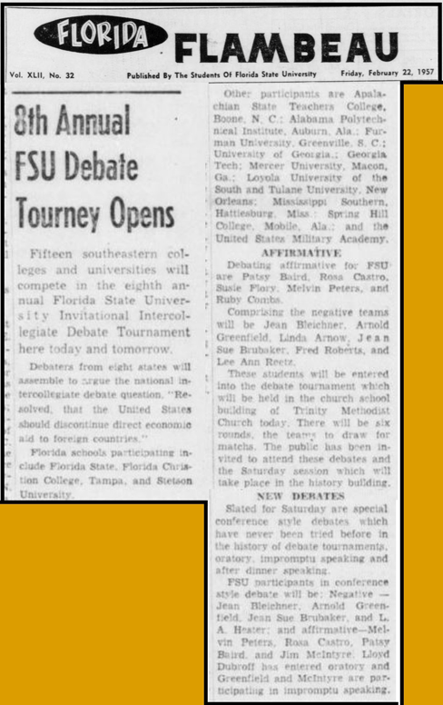 "8th Annual FSU Debate Tourney Opens"