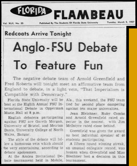 "Anglo-FSU Debate To Feature Fun"