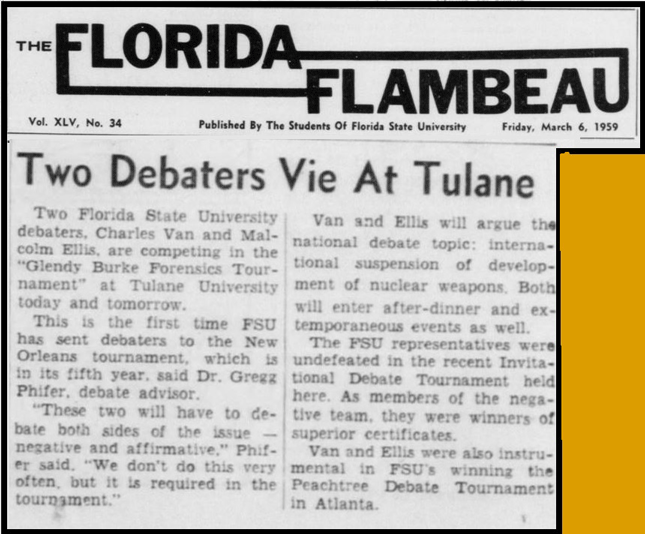 "Two Debaters Vie At Tulane"