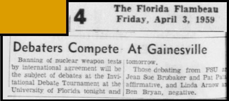 "Debaters Compete At Gainesville"