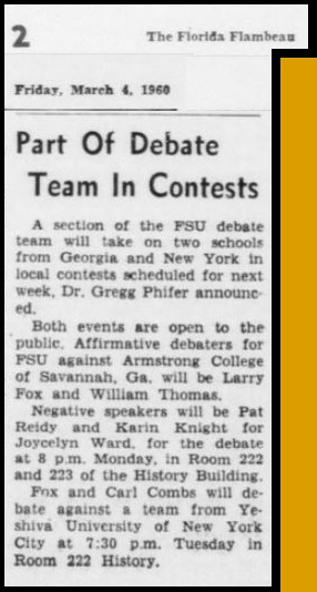 "Part Of Debate Team In Contests"