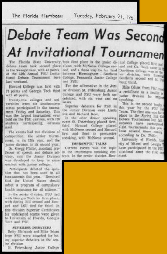 "Debate Team Was Second At Invitational Tournament"