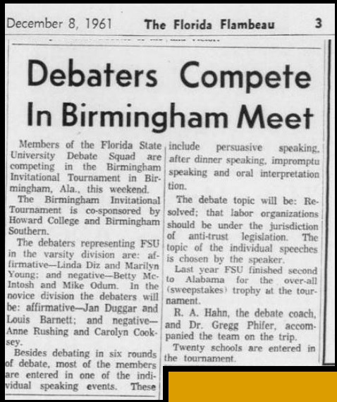 "Debaters Compete In Birmingham Meet"