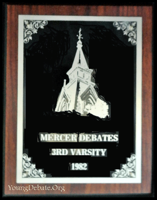 1982 3rd Place Mercer Debates