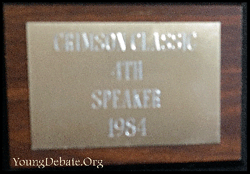 1984 Fourth Speaker University of Alabama Tournament