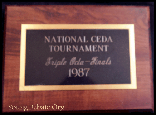 1987 Triple Octofinalist National CEDA Tournament