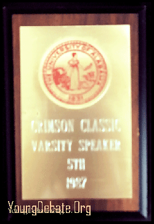 1987 Fifth Speaker University of Alabama Tournament
